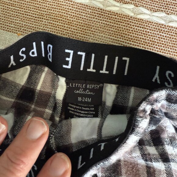 Little Bipsy plaid joggers 18-24 - Picture 2 of 2